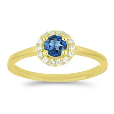 BUY STERLING SILVER REAL LONDON TOPAZ GEMSTONE HALO RING